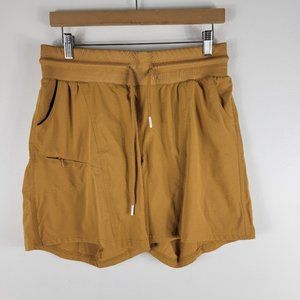 Zyia Pull On Drawstring High Waist Utility Cargo Zip Pocket Stretch Shorts